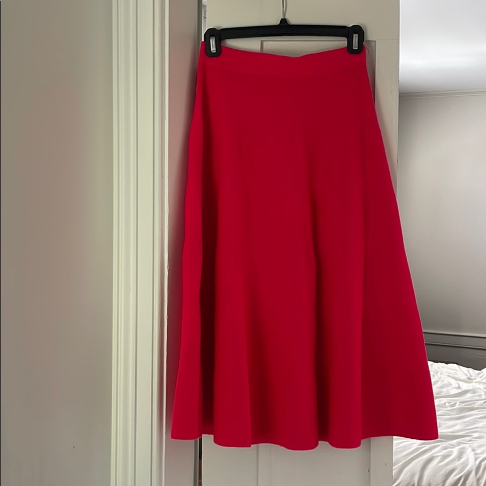 Jcrew red 100% wool skirt